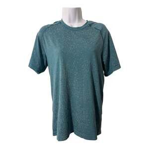 Lululemon Metal Vent Tech Short Sleeve Shirt in Distorted Noise Breeze Blue medi